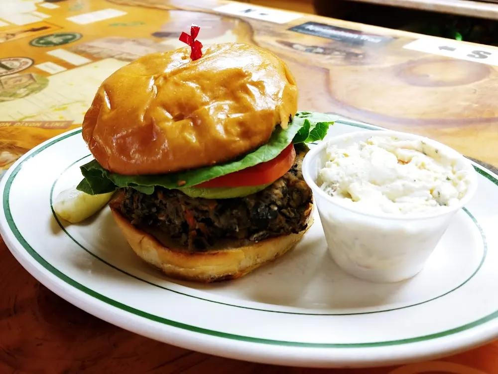 House Made Black Bean Burger with Potato Salad